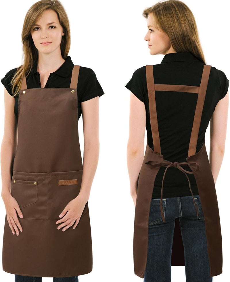 DILLMAN Art Aprons for Men Women Painting Pottery Baking, H Back Straps Waterdrop Kitchen Chef Cooking Apron with Pockets - Image 1